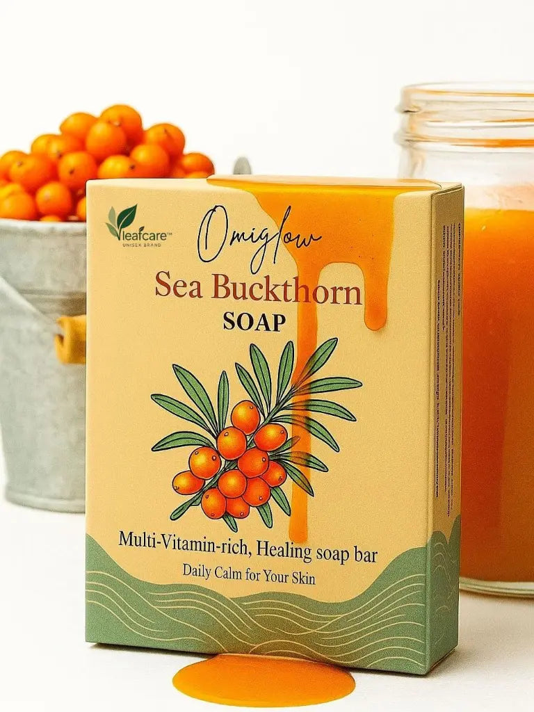 Omiglow Sea Buckthorn Healing Soap Bar: Rich in Vitamins Omega