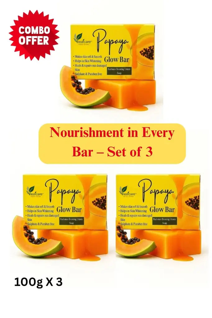 Papaya Glow Bar: Pack of 3