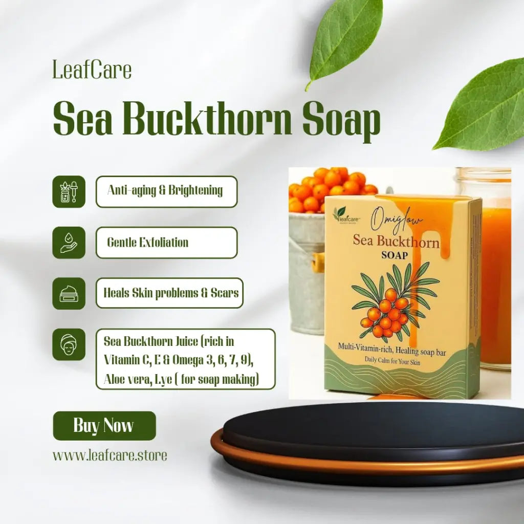 Omiglow Sea Buckthorn Healing Soap Bar: Rich in Vitamins Omega
